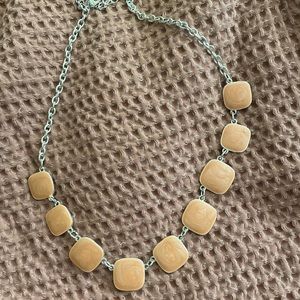 Beautiful coral color necklace 9 squares with coral color